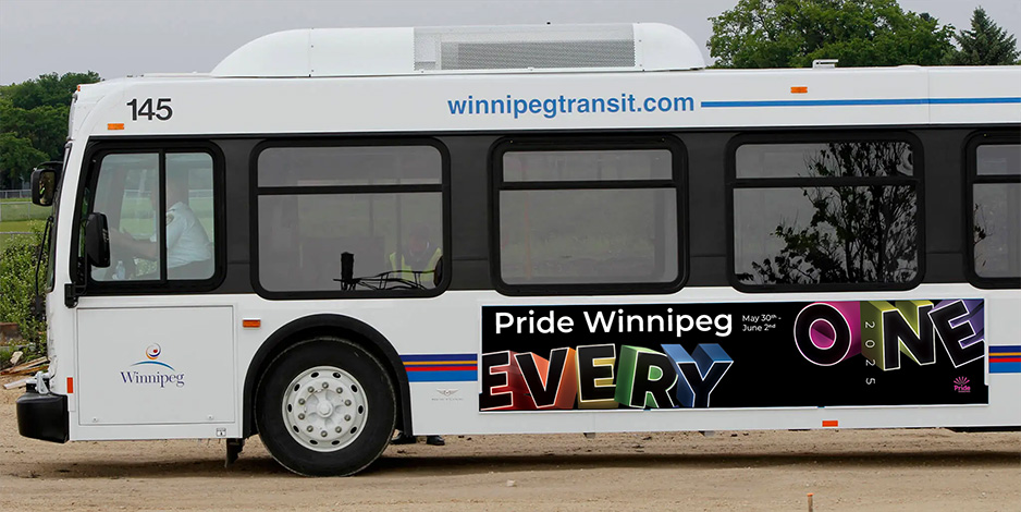 Pride Advertisement on side of bus