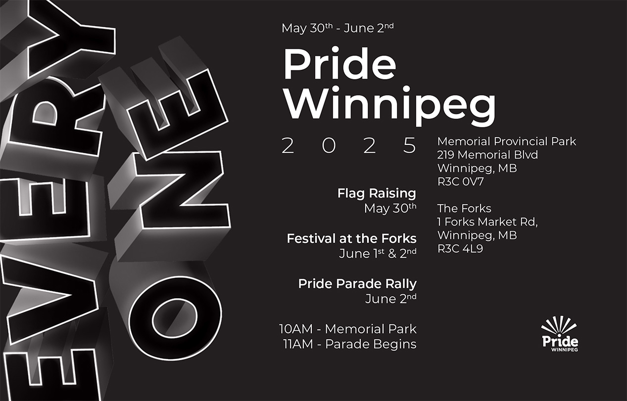 Pride Winnipeg Poster Black and White