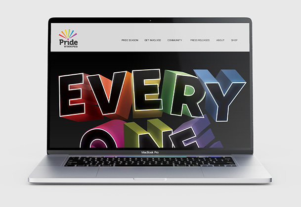 Pride Winnipeg Website on Laptop